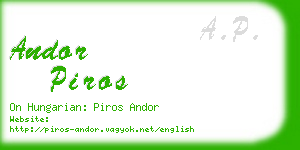 andor piros business card